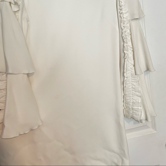 Alexis Marianne Dress in Ivory ruffle tiered sleeve high neck medium m - Picture 7 of 11